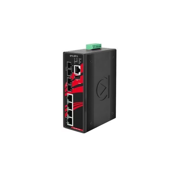 6-Port Industrial Light Layer 3 Managed Ethernet Switch, with 4-10/100Tx and 2-100Fx Multi-Mode 2Km, Antaira, Mfr#: LMX-0602-M-V2